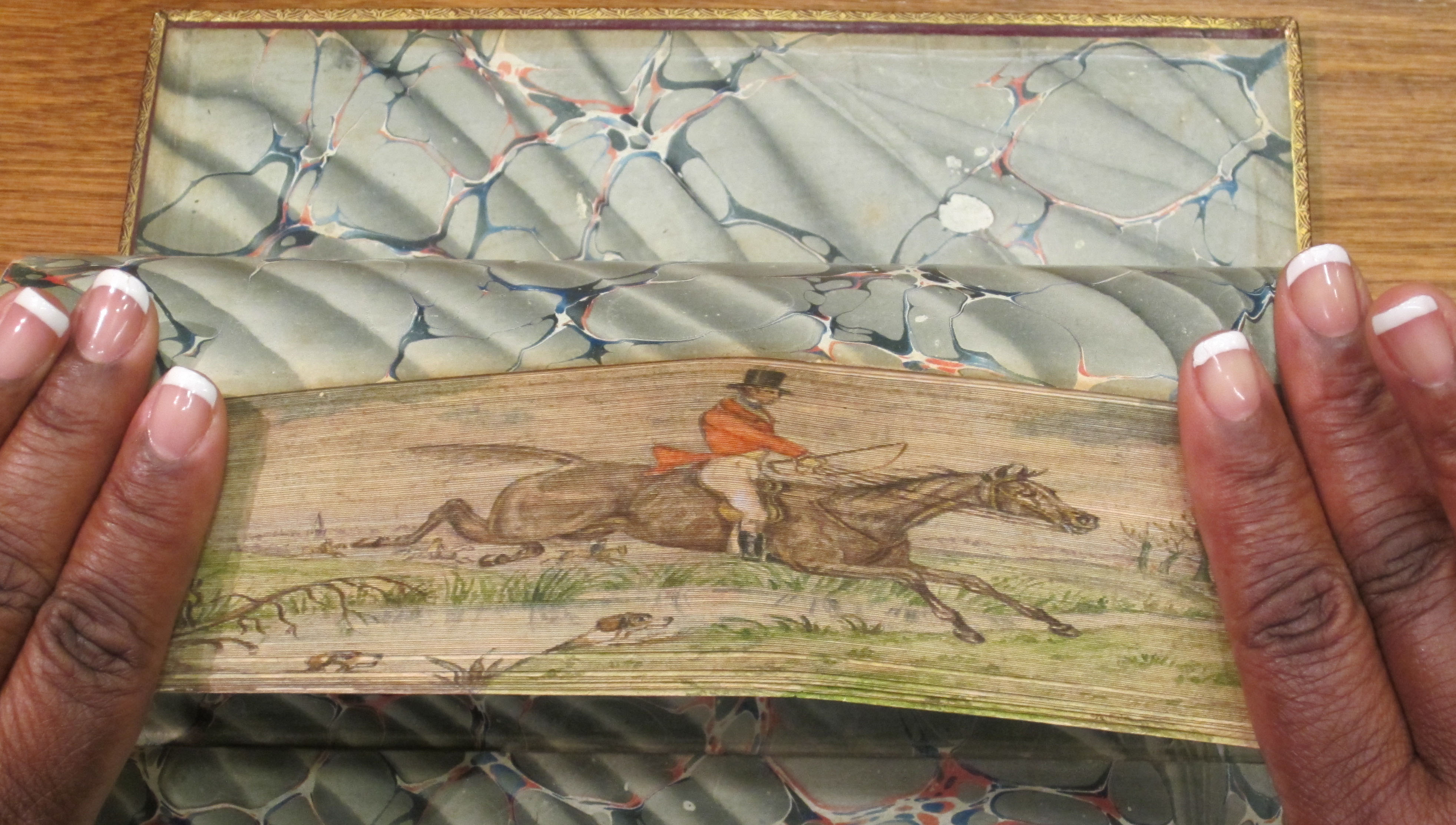 Second fore edge painting, which seen by fanning the text block the opposite way of the first image.