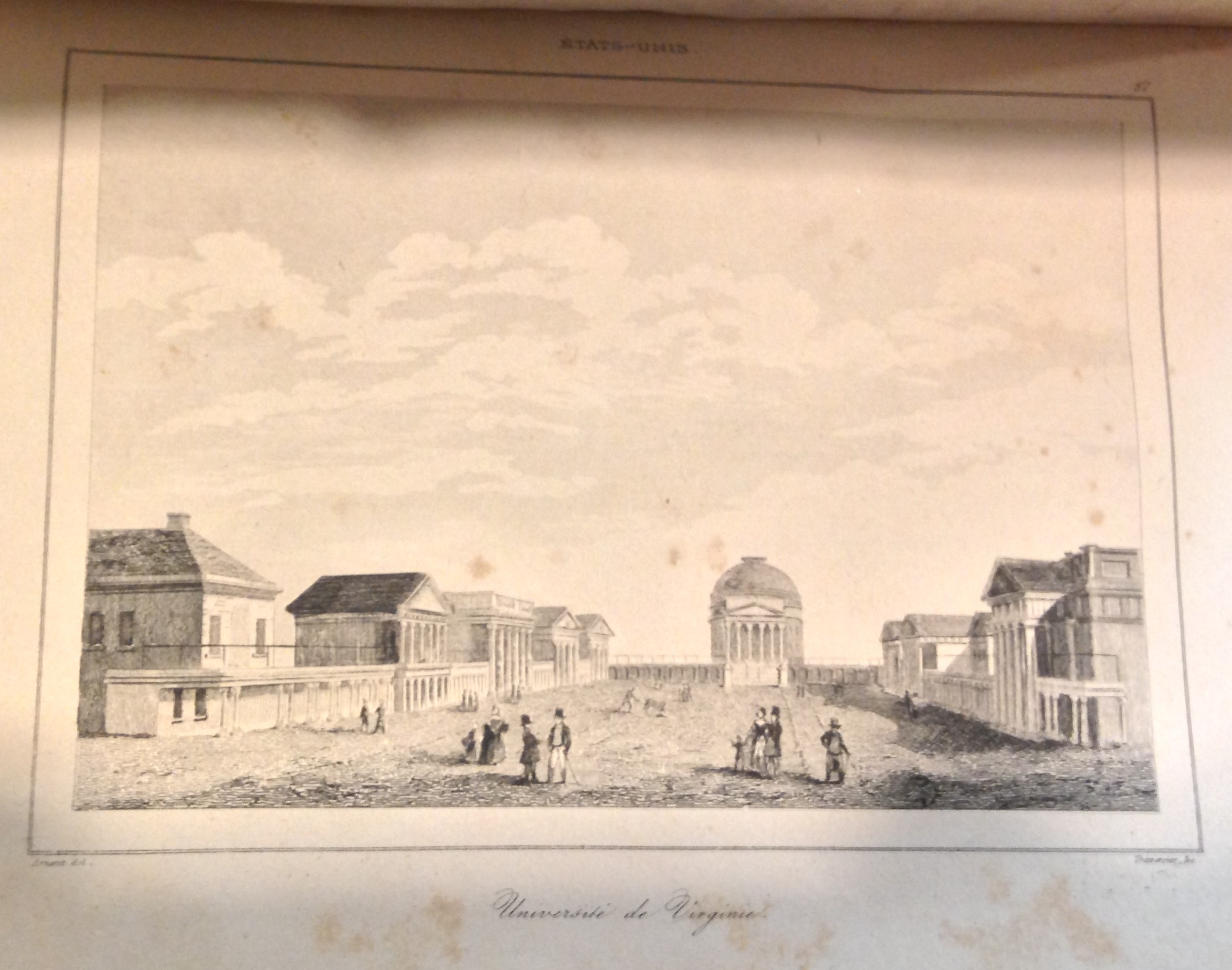 The Academical Village as it appeared in Roux de Rochelle, États-Unis de’Amérique (Paris, 1837) (E178 .R82 1837)