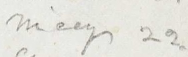 Detail of Nicey's name as it appears on the list shown above. 