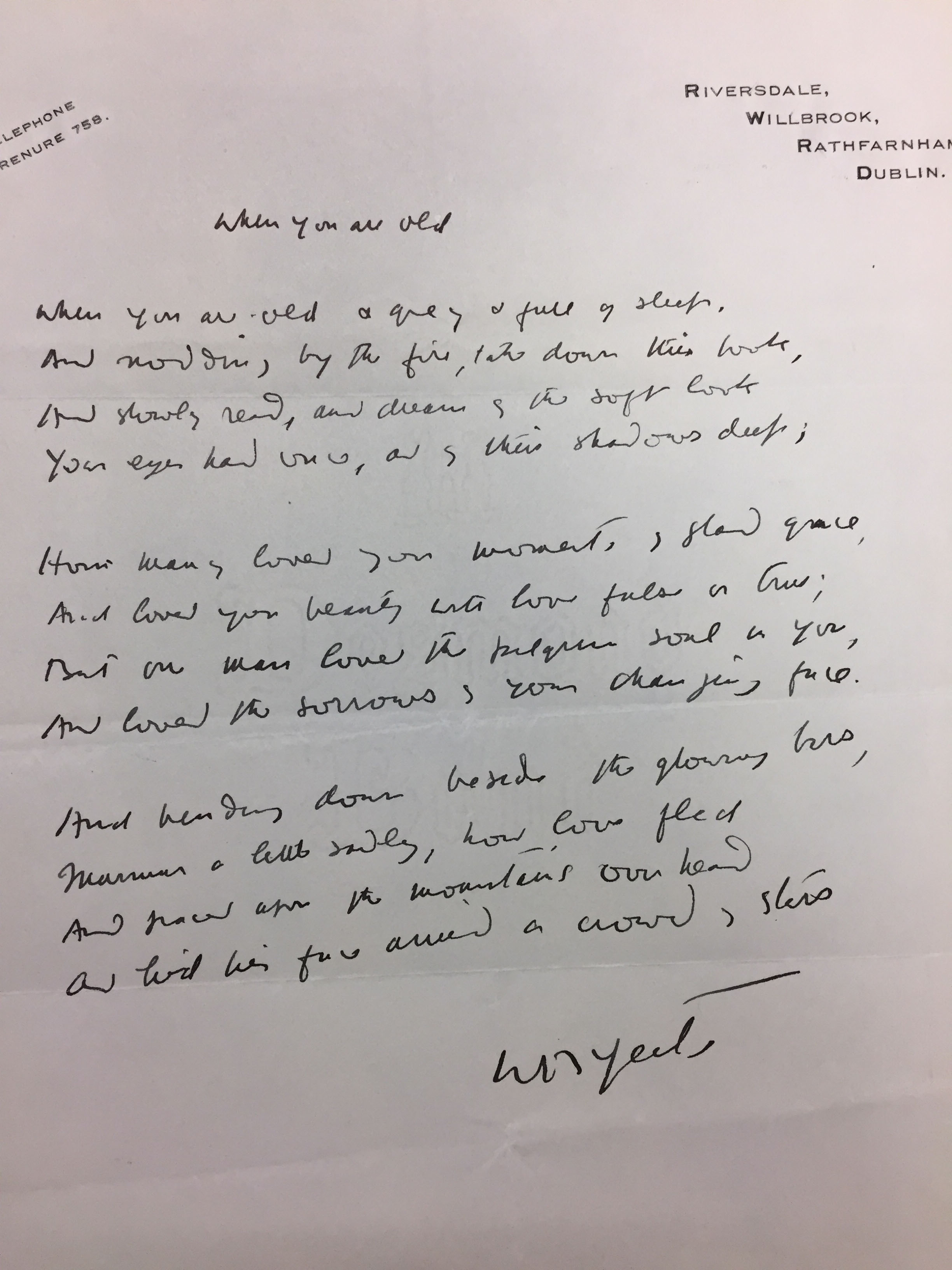 Researching William Butler Yeats In Special Collections Notes From Under Grounds