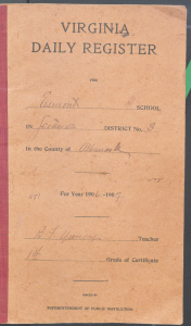 Benjamin F. Yancey’s daily register for 1906-1907.