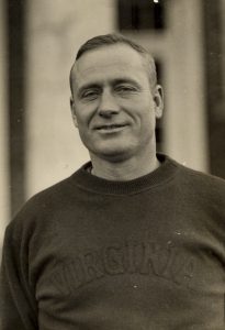 Portrait of Gus Tebell in Virginia sweater. 
