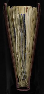 Side view of the album showing a span of the pages.