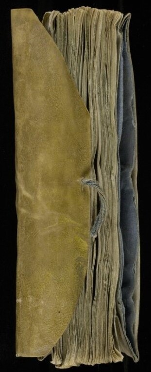 a single leather-bound illustrated manuscript for Deaf persons to confess their sins. They could identify their sins by the illustrations and ask to be absolved. Called a Confessory, it was made in Flanders or the Netherlands roughly between 1770 and 1790.