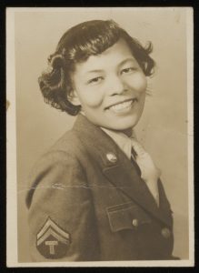 Madeleine Coleman, an African American woman, poses for a portrait in uniform