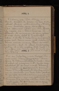 April 2 and 3 diary entries.